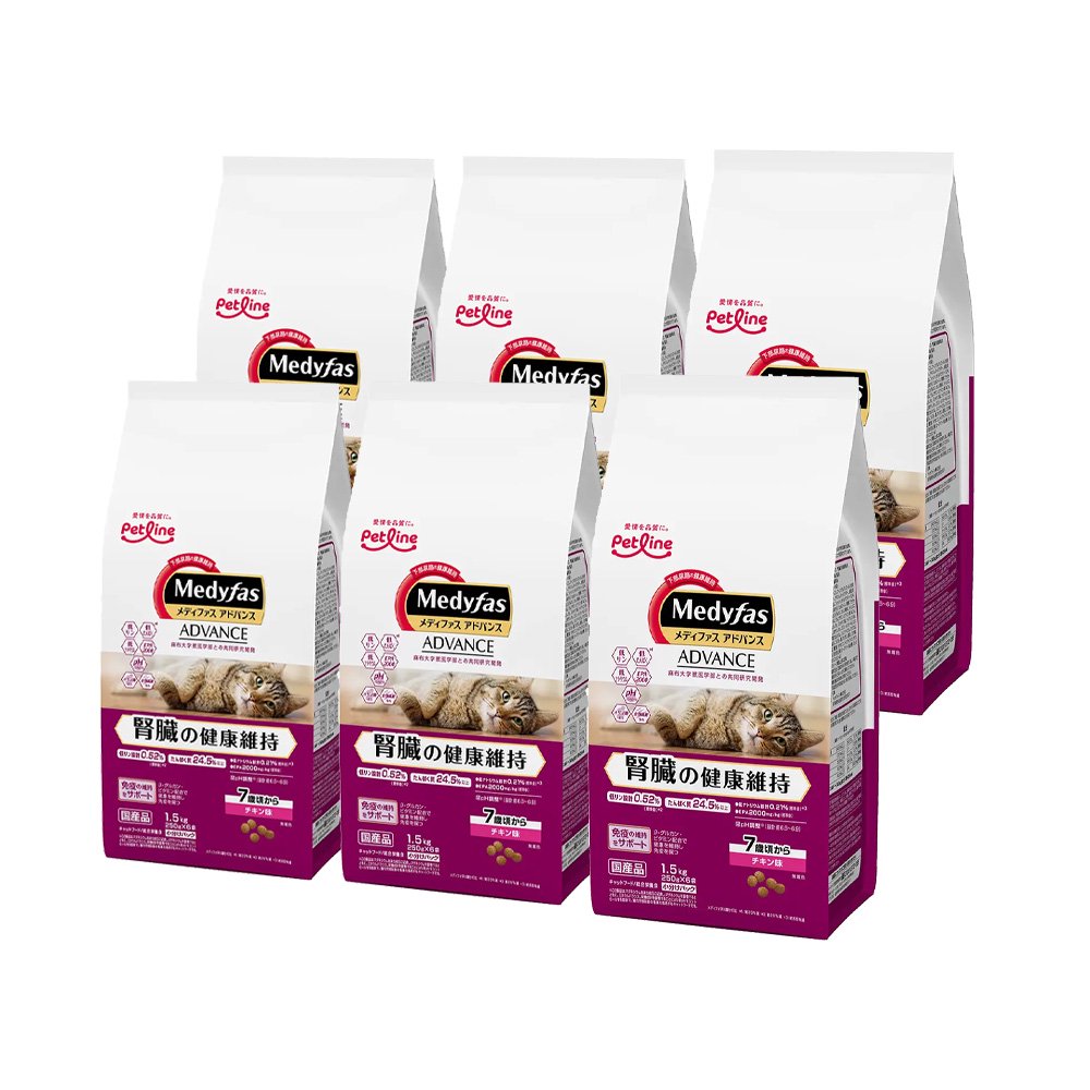 メディファス　アドバンス　腎臓の健康維持　７歳頃から　チキン味　１．５ｋｇX６　猫　キャットフード　ＣＲＣ35―15―72―10―00