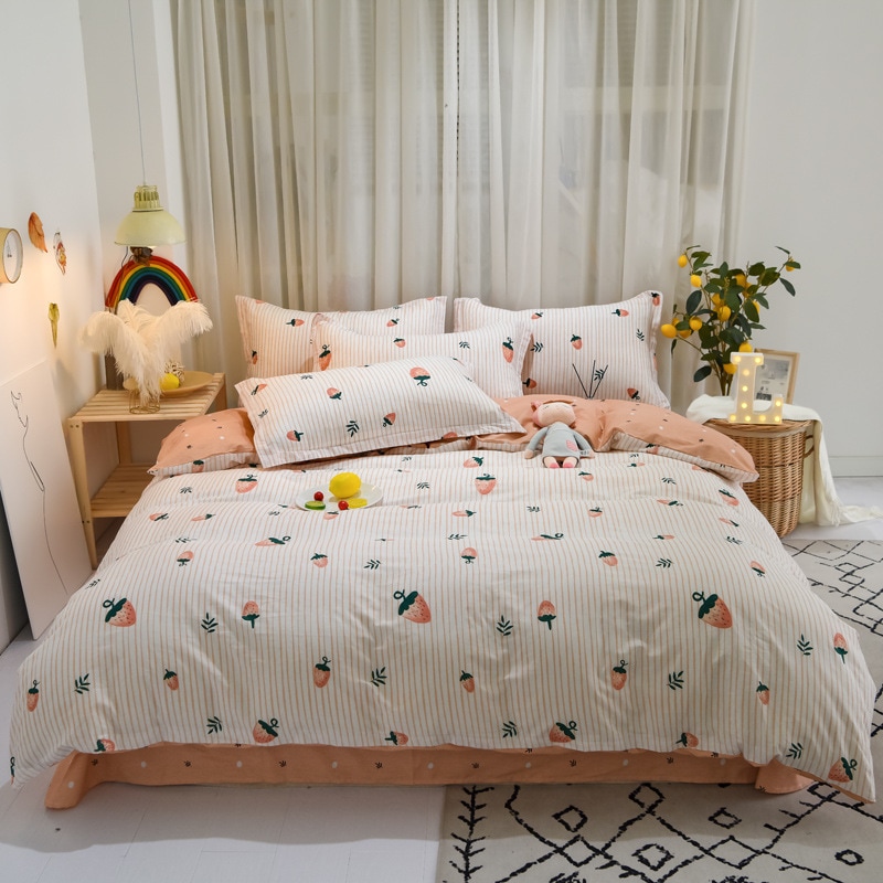 小さな新鮮なベッド4ピースのコットンジェットジェットジェットプリントabバージョンベッドシートカバーベッドベッドベッド4ピースの綿4ピースセット r n1001-アフアーティアン r n1002-モー 5,607円