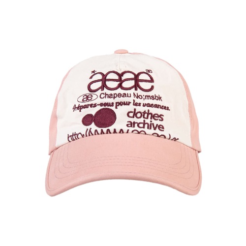 【AEAE】 WEB LOGO 5PANNEL CAP [PINK/BUGUNDY] キャップ 正規品