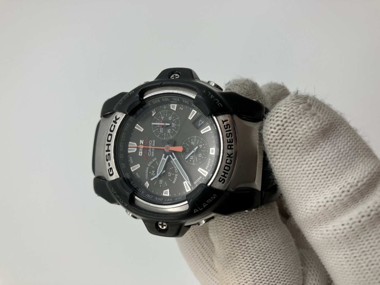 G-SHOCK GIEZ GS-1000J モジュール4343 タフソーラー 電波時計 Wave Ceptor 20気圧 48mm アナログ クロノグラフ デュアルタイム ワールドタイム 稼働