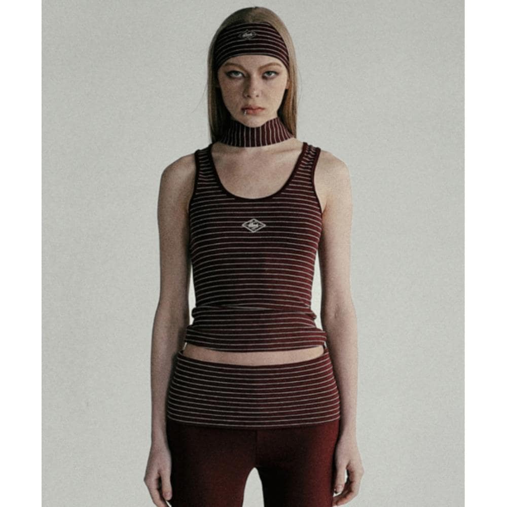 BADBLOOD Beyond Soft Tank 3 Stripe Wine w-tnk25-004