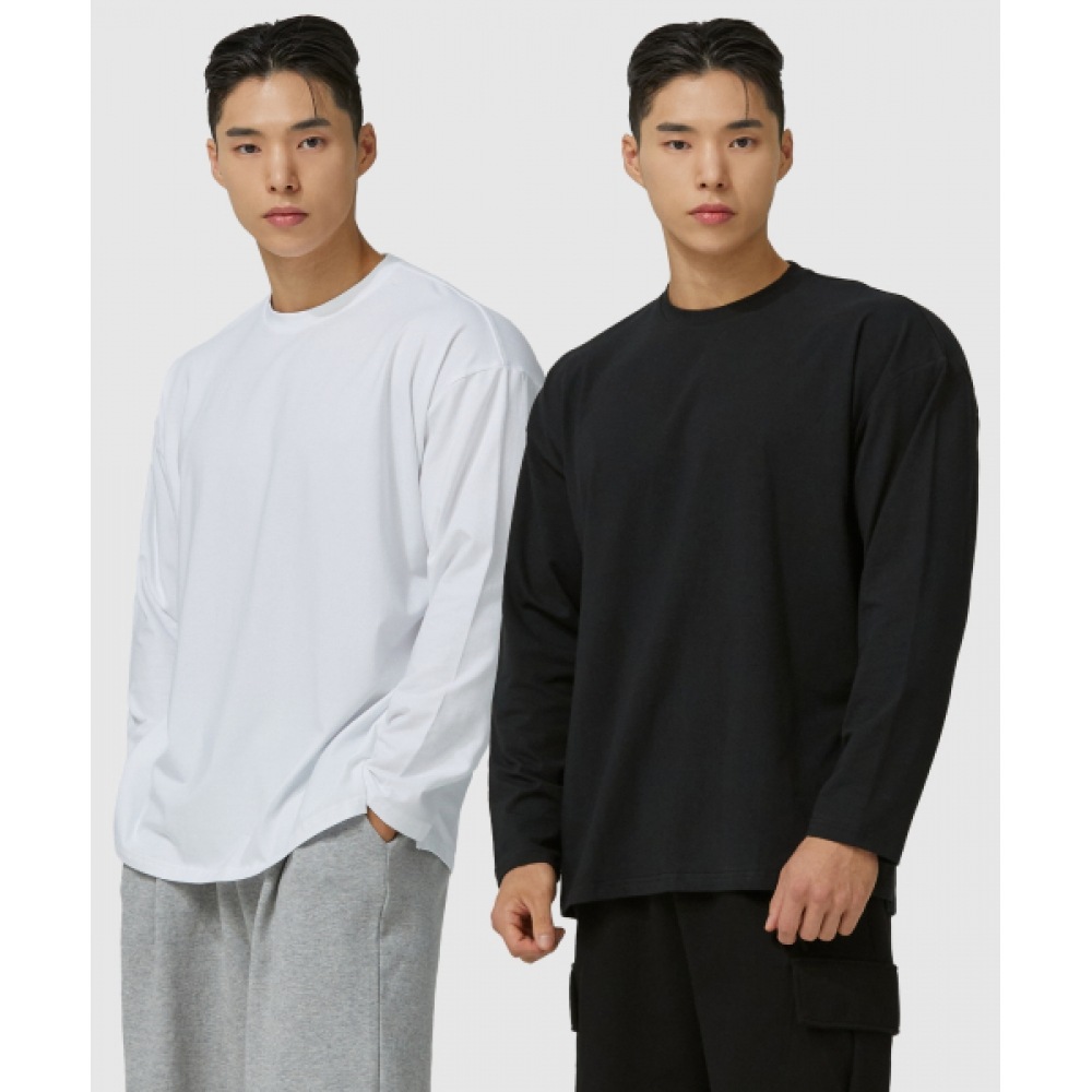ブラックモンスターフィット [2パック] ソフトモーダルクルーネックロングスリーブ (3color) /BM240722