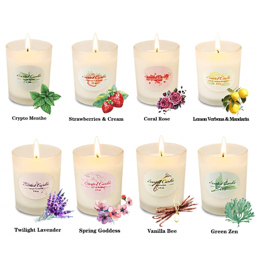 香りのするキャンドルアロマセラピーギフトセット 女性用グラス ジャーキャンドル 贅沢な天然大豆ワック