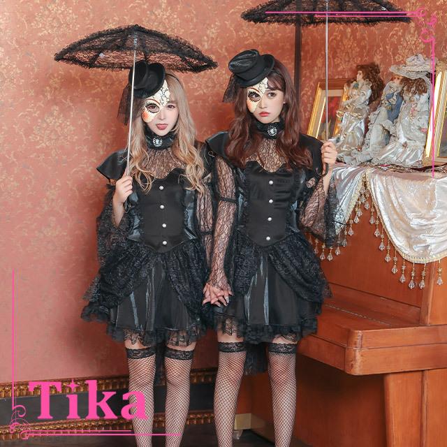 バレンタイン コスプレ 衣装 6点 ゴシック ドール コスチュームセット ハロウィン レディース