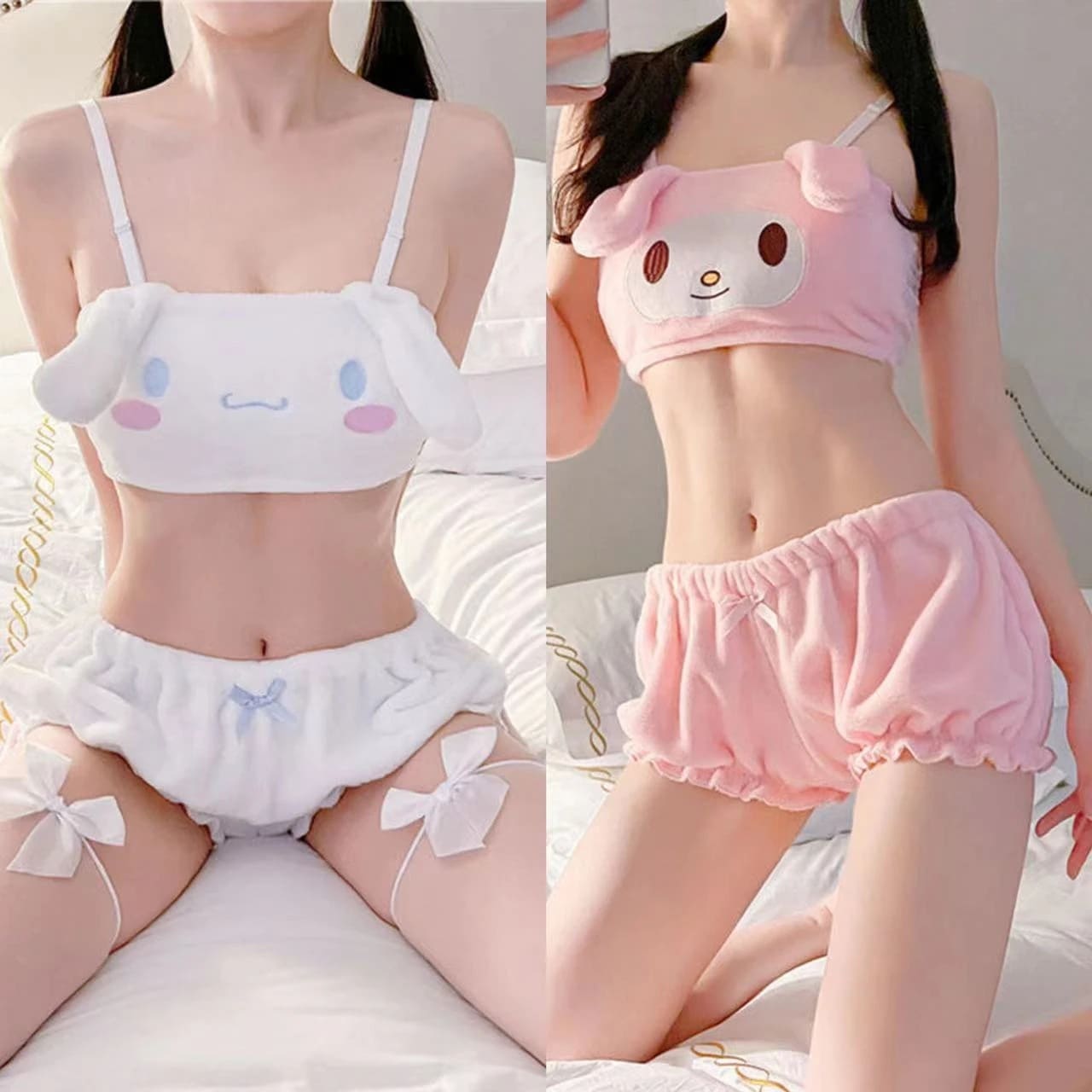 【20点セット】【送料無料】かわいい 毛むくじゃら パジャマ マイメロ シナモロール クロミ パジャマ 少女のパジャマ上下2点セット