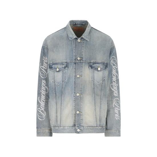 BALENCIAGA Women Denim Jackets 857179 TQW55 2632 BLUE