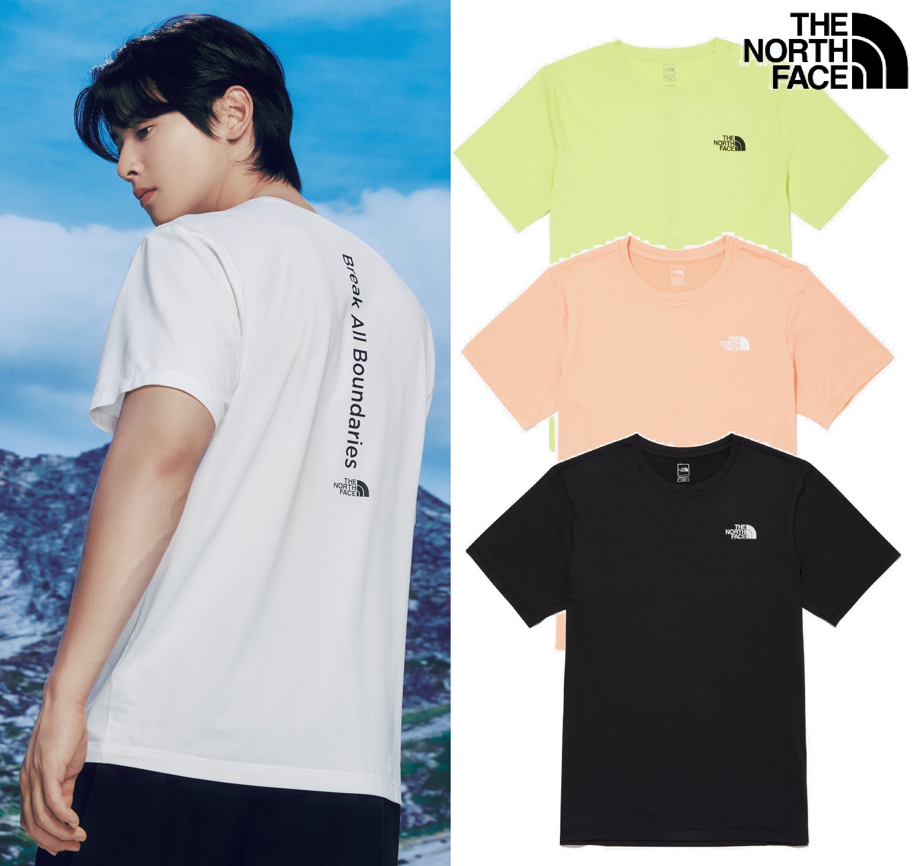 TNF RUN S/S R/TEE 4 色 スポーツウェア Tシャツ 新商品 韓国ファッション 韓国人気 男女共用 日常服 ストリートファッション カップルアイテム 夏ファッション 学生ファッション