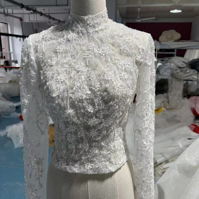 キラキラスビジュー レースボレロ トップス ウエディングドレス おしゃれ見え