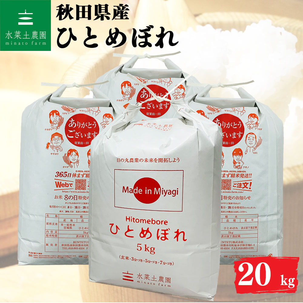 ひとめぼれ 精米 20kg 秋田県産 令和7年産 選べるお試し袋付き