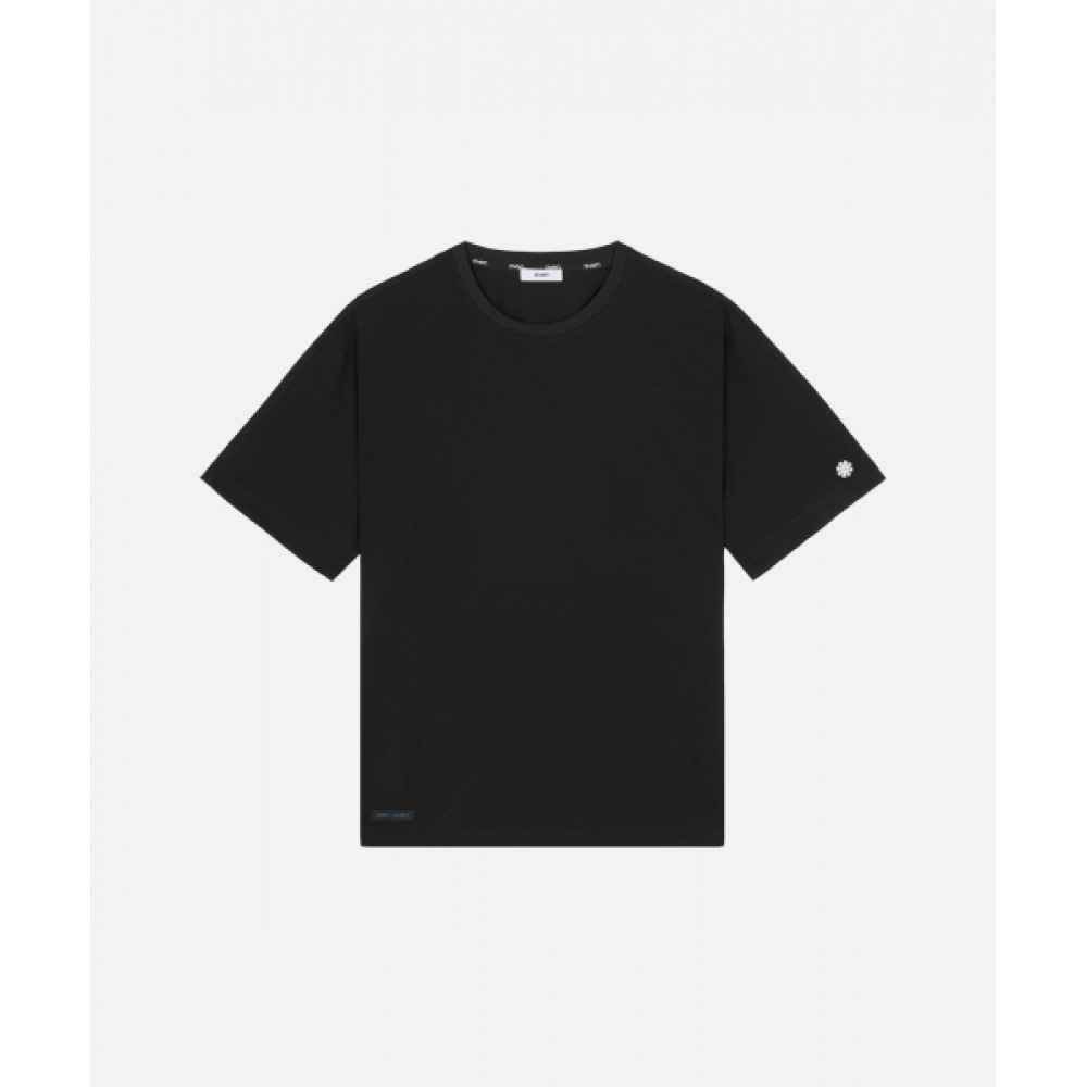 AVEN メンズエコフォームアクティブエンブレムTシャツブラック