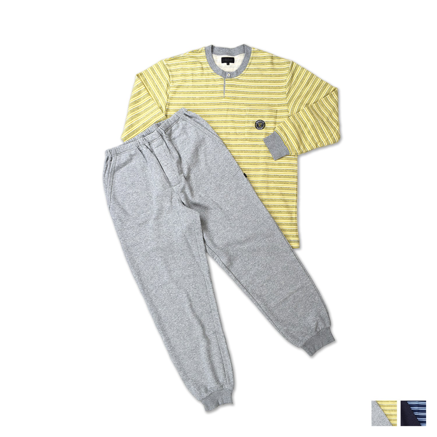 ルームウェア 部屋着 パジャマ セットアップ ナイトウェア メンズ 長袖 ヘンリーネック RELAX WEAR