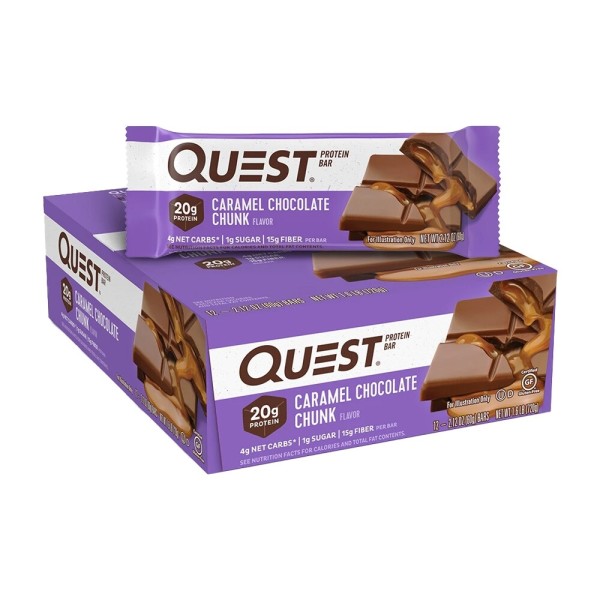 超熱 人気カラーの Quest Nutrition クエスト栄養タンパク質バーキャラメルチョコレート塊12個