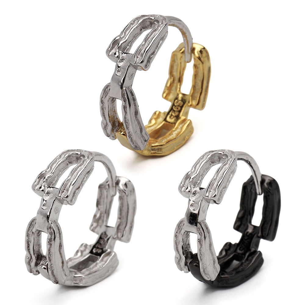 S925 アンカーチェーン フープピアス [es393]