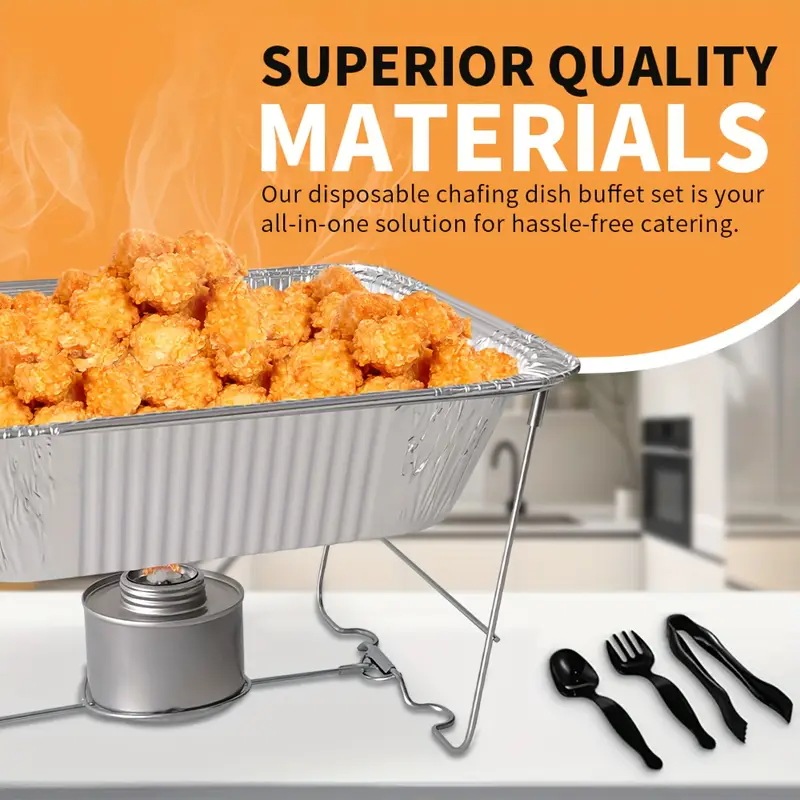 使い捨てのチャフingディッシュバフェセットパーティー用のフードウォーマーケータリング用品のバフェディスプレイ完全なプレミアムセットハーフサイズのシングルパンウォーミングトレイ（6パック）