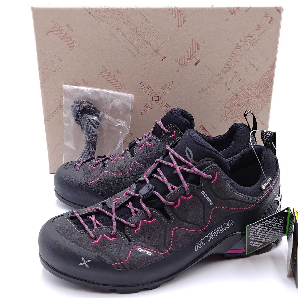 【中古・未使用品】モンチュラ YARU GORE-TEX ヤル 登山靴 トレッキングシューズ サイズUK6.5 (25cm) チャコールグレー S3GA00W レディース MONTURA アプローチ