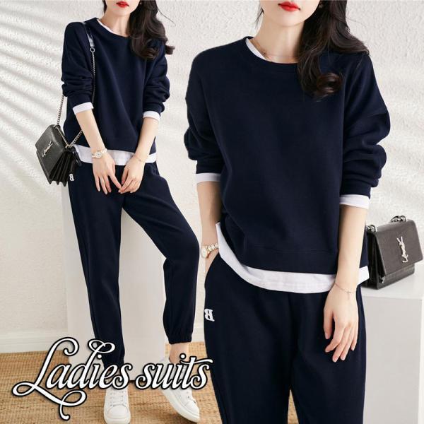 新品おすすめ！スウェット レディース 春 秋 ジャージ セットアップ 上下セット スポーツウェア 運動着 部屋着 長袖 ルームウェア 外出 パジャマ おしゃれ 3点セット