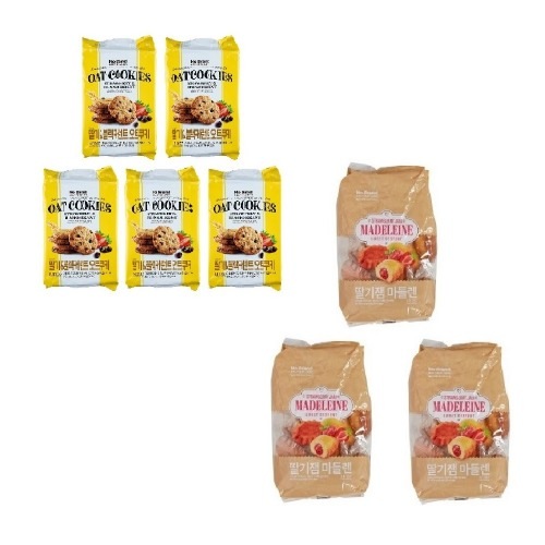 ノーブランドイチゴブラックカレントオートクッキー208g x 5個+イチゴジャムマドレーヌ500g x 3個学校事務所
