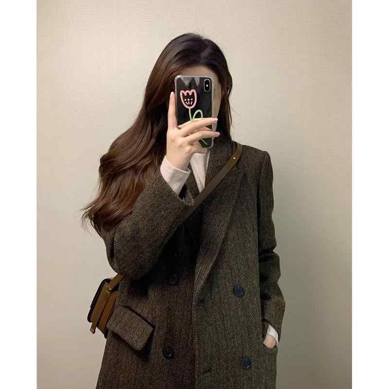 秋冬 コーデ レディース ファッション オシャレ 服 カワイイ シンプル 大人カワイイ 大きいサイズ ウール コート 韓国スタイル ミドル丈