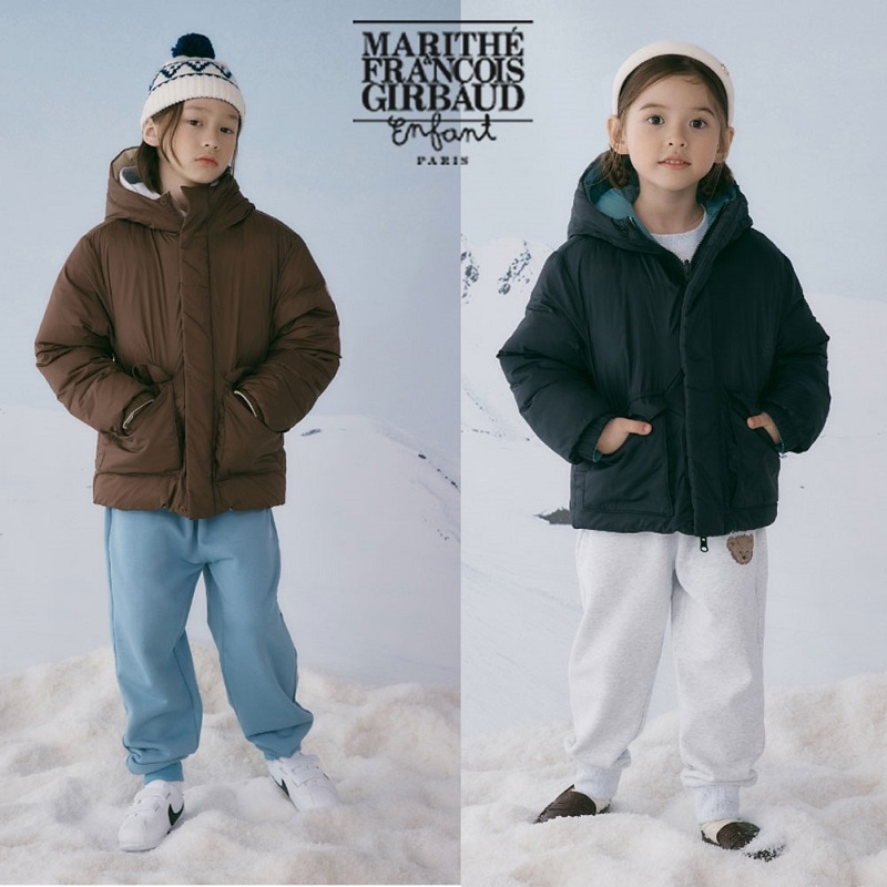 MARITHE ENFANT REVERSIBLE PUFFER 両面着 ダウン パディング フード ジャケット 子供服 男女共用 韓国の人気ブランド 2色