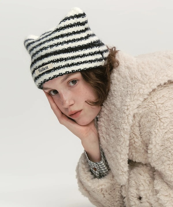 Qoo10 Fallett MOHAIR NERO ストライプ ニッ Qoo10 Fallett MOHAIR NERO ストライプ ニッ