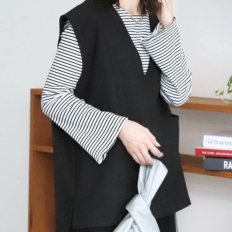 【2枚購入で100円OFF】Vネックプルオーバーベスト(bel-hr-0617) レディース ベスト カジュアル シンプル オケージョン 卒業式 入学式 卒園式 入園式 セレモニ