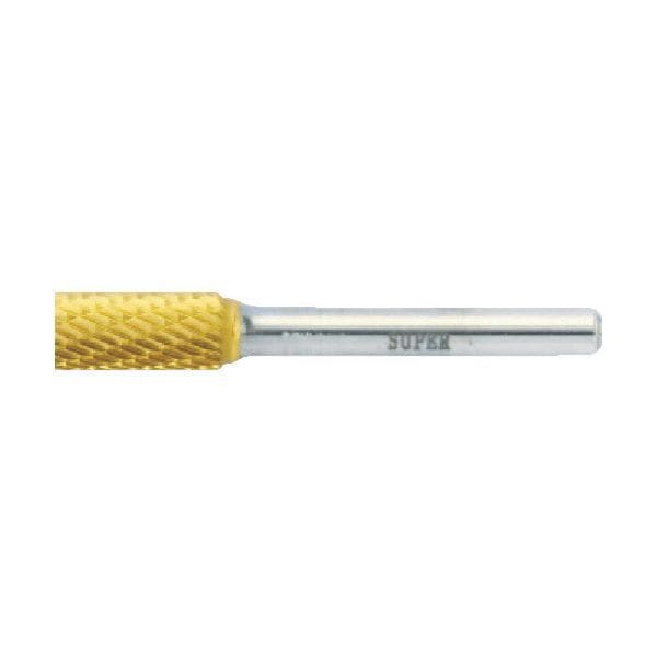 スーパー SBT1C05 スーパー超硬バー チタンコーティング ロー付タイプ 円筒型 (ダブルカット) 刃径:8.0mm 軸径:6.0mm メーカー直送