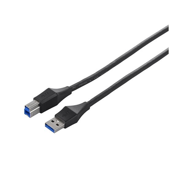 (まとめ) バッファロー ユニバーサルコネクター USB3.0 スリムケーブル (A)オス-(B)オス ブラック 3m BSUABU330BK 1本 (×10セット)