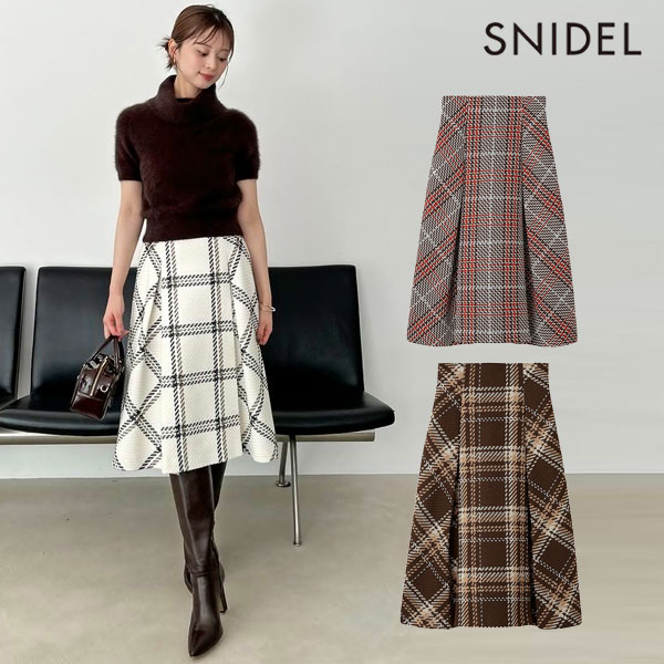 Sustainableロービングチェックミドルスカート ミドル丈 swfs254144 swfs254143