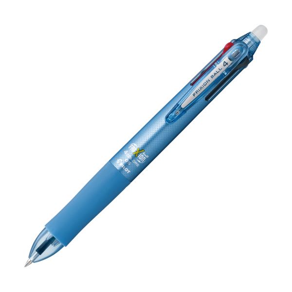 (まとめ) パイロット 多色ゲルインキボールペンフリクションボール4 0.5mm (軸色:ライトブルー) LKFB-80EF-LB 1本 (×10セット)