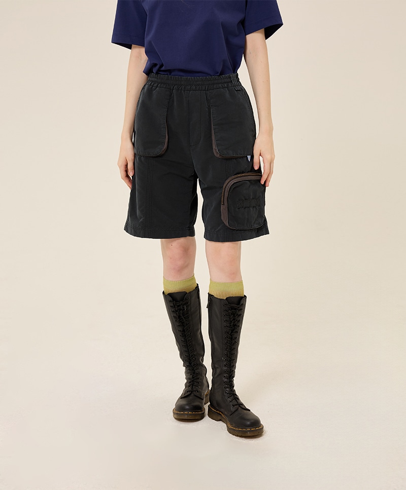 PIGMENT WASHING SHORTS [BLACK]
