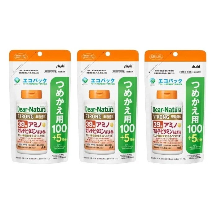 【3セット】ディアナチュラ ストロング39アミノ マルチビタミン＆ミネラル エコパック 105日分Dear-Natura 60粒 サプリメント サプリ マルチビタミン マルチミネラル 健康サプ