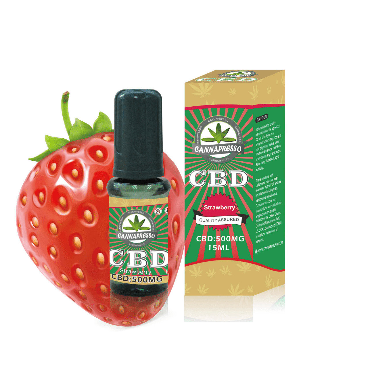 CBDリキッド500mg/15ml：ストロベリー植物性成分配合