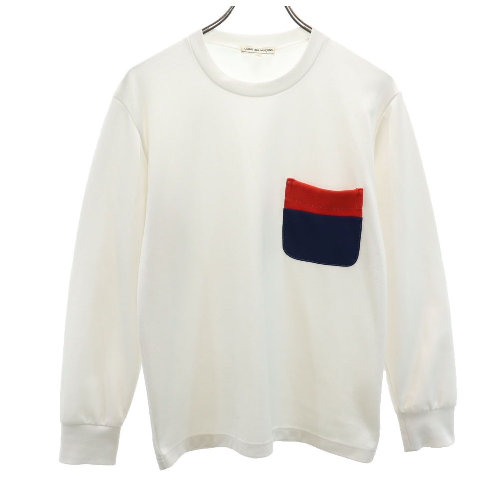 00s 2009年 長袖 Tシャツ S ホワイト ロンT ポケT メンズ