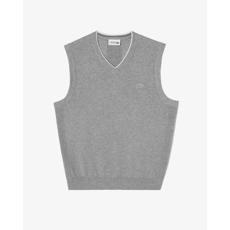 男性カラーティッピングポイントVネックスセーターベストAH714E-55N