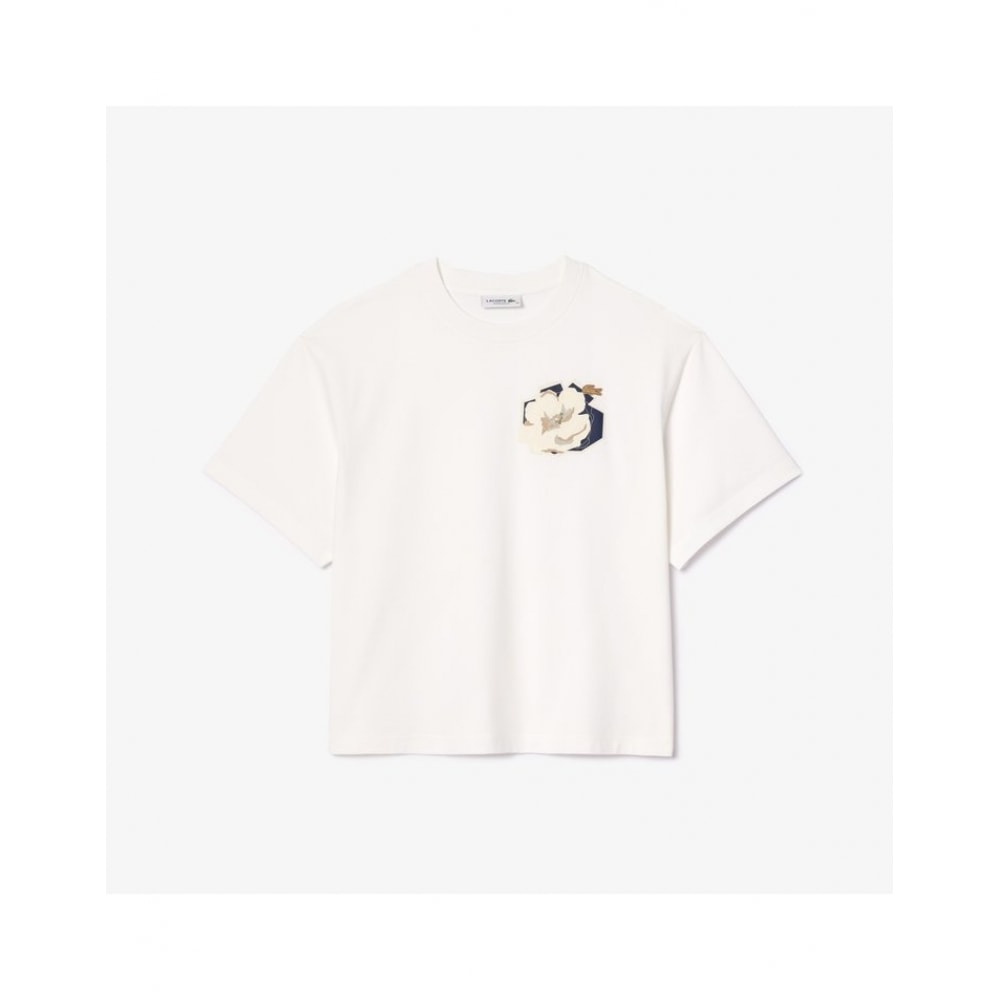 ラコステ女性用フラワーグラフィックショートスリーブ T シャツ TF2667-54N 70V