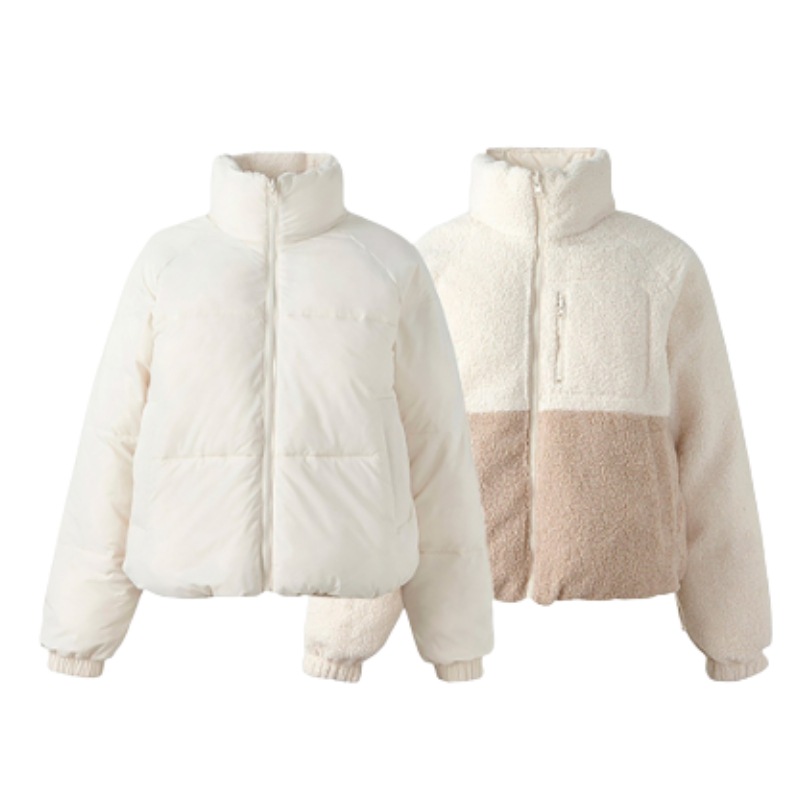 スパオ[女性用] リバーシブル クロップ ダウン(アイボリー)/spao/ぬいぐるみ パジャマ 部屋着 修学旅行 塾 グループ服