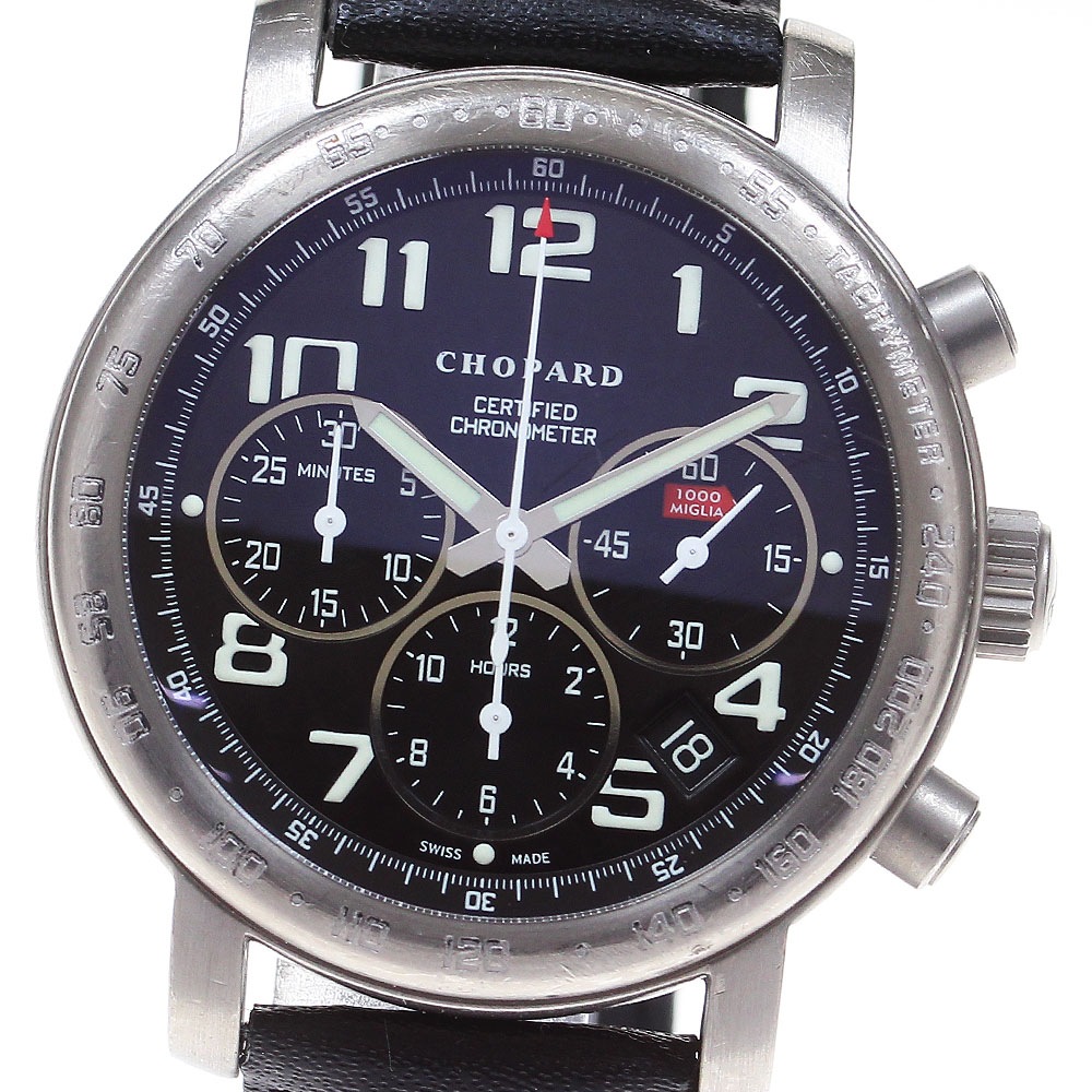 ショパール Chopard 16/8915 ミッレリア クロノグラフ デイト 自動巻き メンズ 保証書付き_844306【中古】