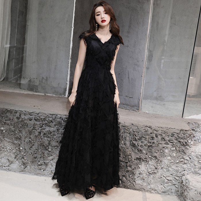 演奏会用ドレス 黒 カラードレス ロングドレス パーティードレス ウェディングドレス 発表会 結婚式 10,241円