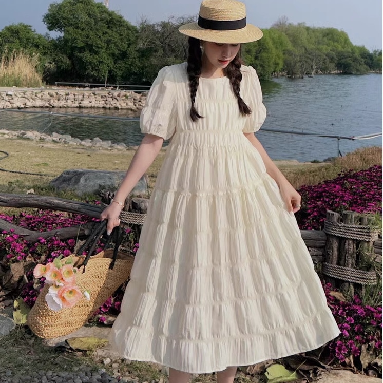 ワンピース ティアードワンピース 膝丈 ひざ丈 袖あり 半袖 ラウンドネック 大人可愛い きれいめ シンプル カジュアル 大人 上品 おしゃれ お洒落 大人女子 ラブリー キュート ガーリー 無地 春