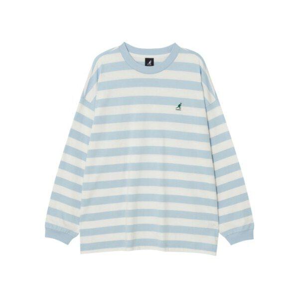 長袖Tシャツ CQK KREC-LT353605S プレイフル ストライプ Tシャツ 3536 スカイブルー