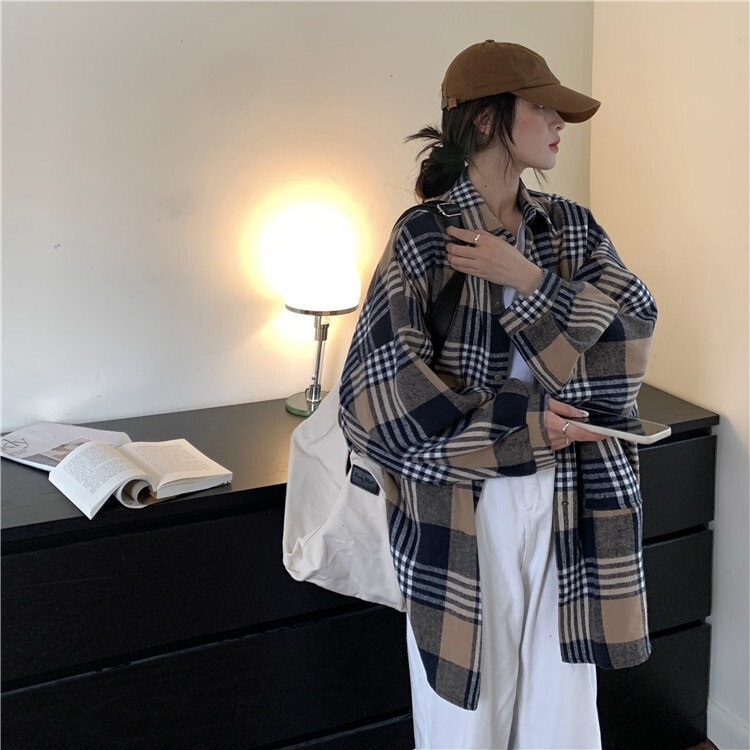 ルーズ シャツ 上着 トップス 長袖 萌袖 かわいい 可愛い きれいめ シンプル カジュアル おしゃれ お洒落 かっこいい レトロ 可愛い こなれ感 ラフ メンズライク マニッシュ