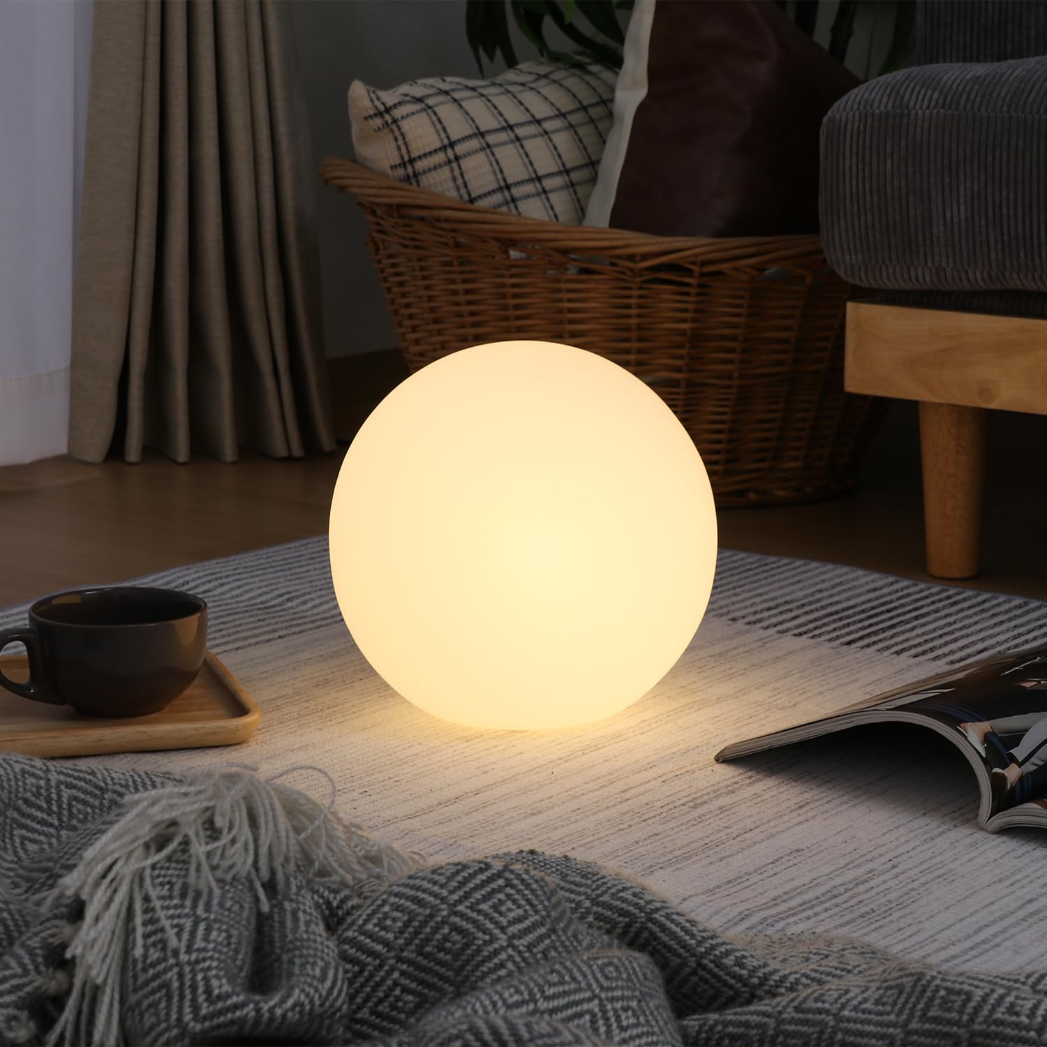 不二貿易(Fujiboeki) テーブルランプ フロアランプ 直径25cm E26 W40 ボール型 ガラス 66807