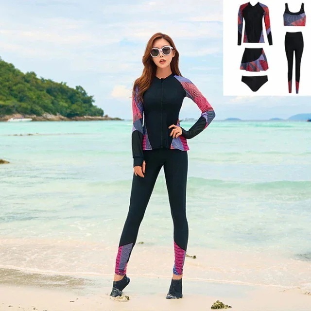 ラッシュガード 水着 5点セット 紫外線対策 競泳水着 レディース 水着 セット セパレート おしゃれ