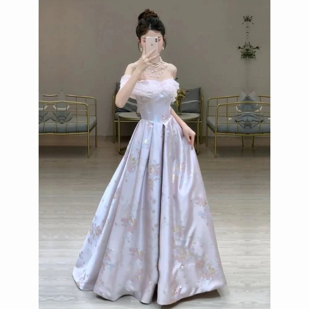 ロングワンピース パーティードレス 高級感 秋 誕生日 成人式 レディース ドレスワンピース