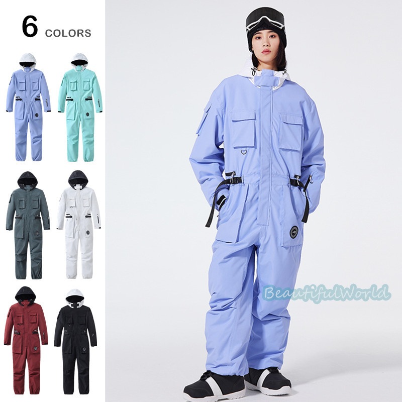 スノーボードウェア スキーウェア オールインワン 連体服 ペアスノーウェア カップル お揃いウェア男女兼用 メンズ レディース
