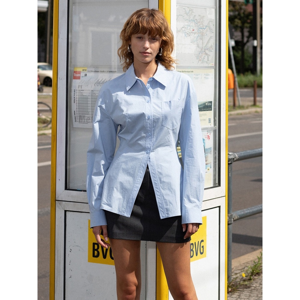 レイヴカーブラインポケットシャツブルー VW4AB202 22