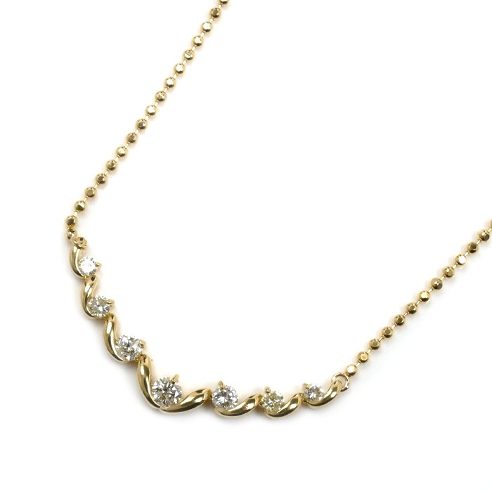 K18YG イエローゴールド ペンダントネックレス ダイヤモンド0.51ct 5.8g 43cm レディース 中古 63,525円