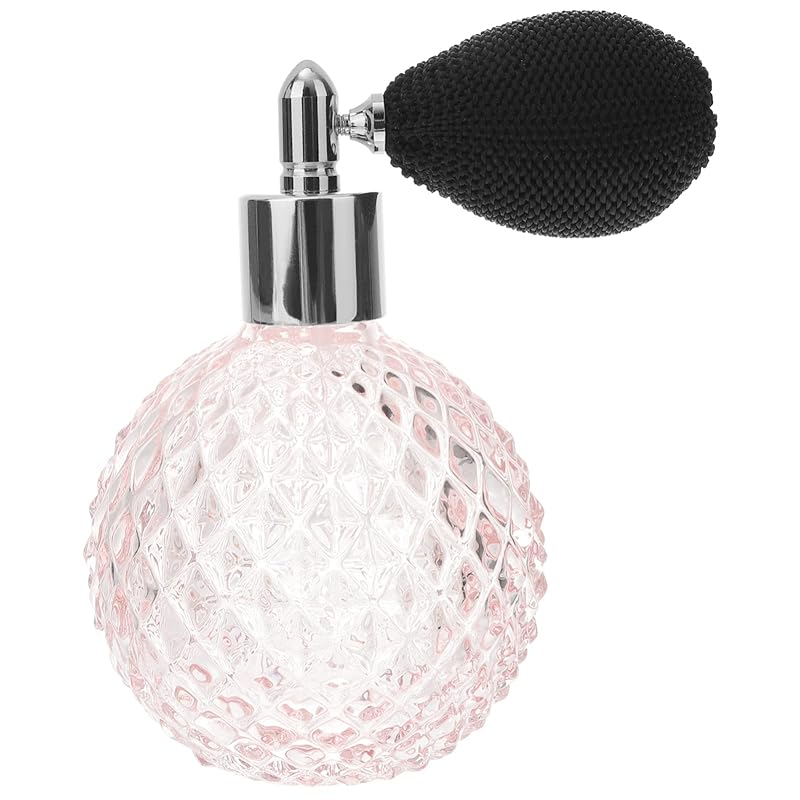 FRCOLOR 香水瓶 ガラスボトル 香水アトマイザー 香水スプレー容器 100ml 香水入れ 香水噴霧器 アロマボトル 分け瓶 ガラス製 香水携帯ボトル 装飾雑貨（ピンク）