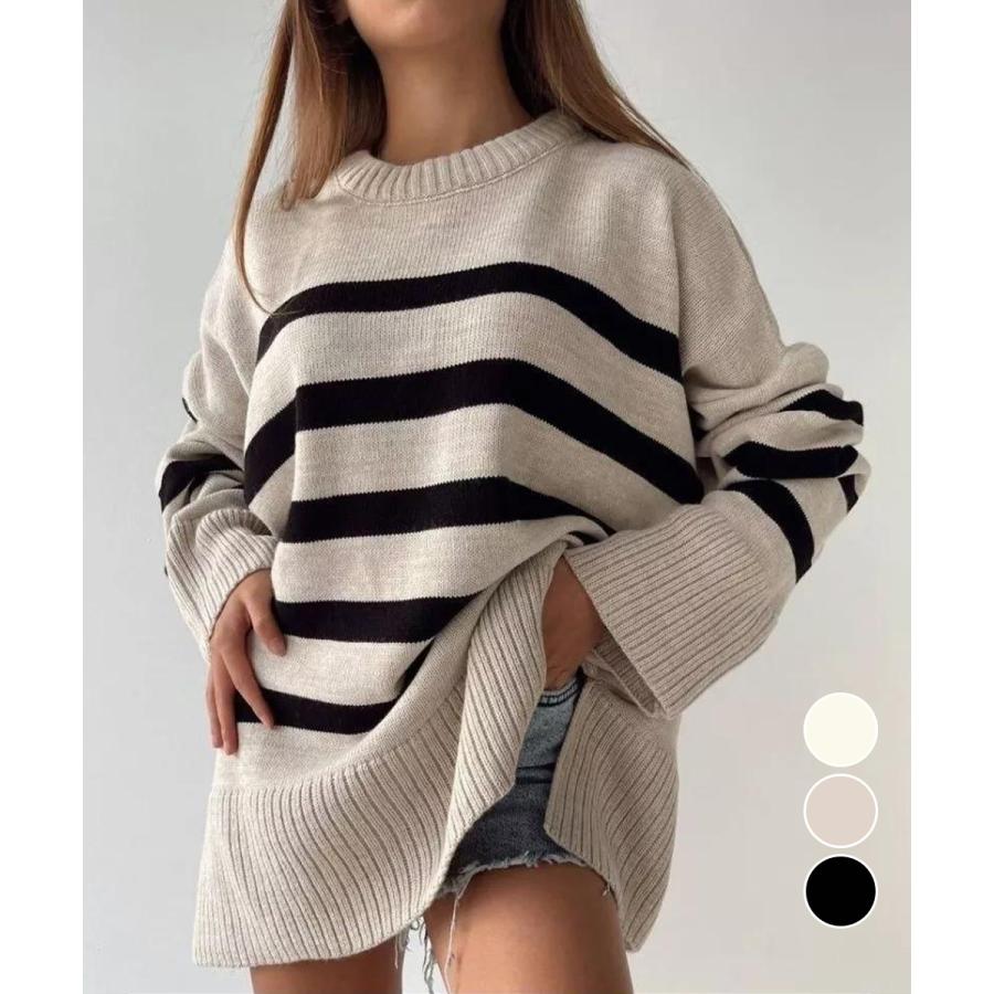 ニットトップス レディース ボーダー