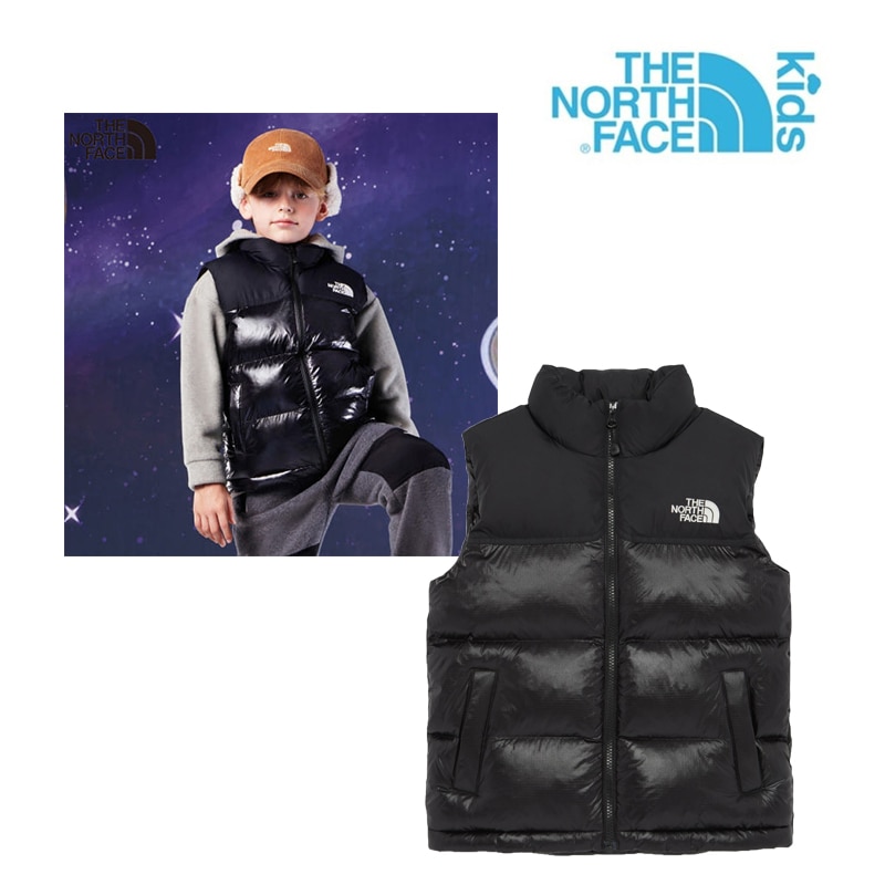 大人もOK NV3NR50 KS ECO NUPTSE PADDING VEST ダウン ショート キッズ 中綿 化繊 男の子 女の子 軽い 軽量 オンボール　スモールサイズ 小柄 韓国 かわいい